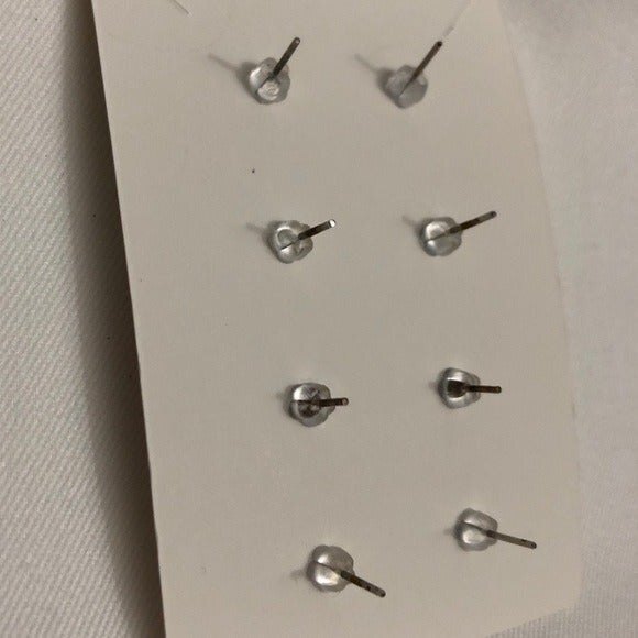 Metal Retro Style Circle Stud Earrings 4 Pairs - Picture 3 of 5